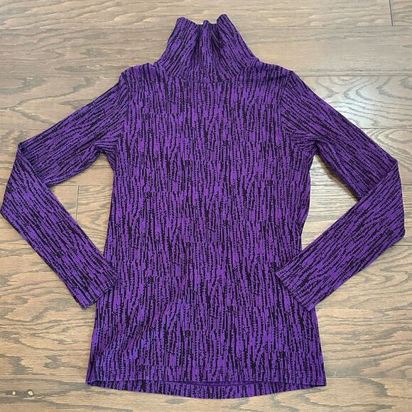 ATHLETA Flurry Elemental Turtleneck Black /Violet Size Large - Picture 6 of 12